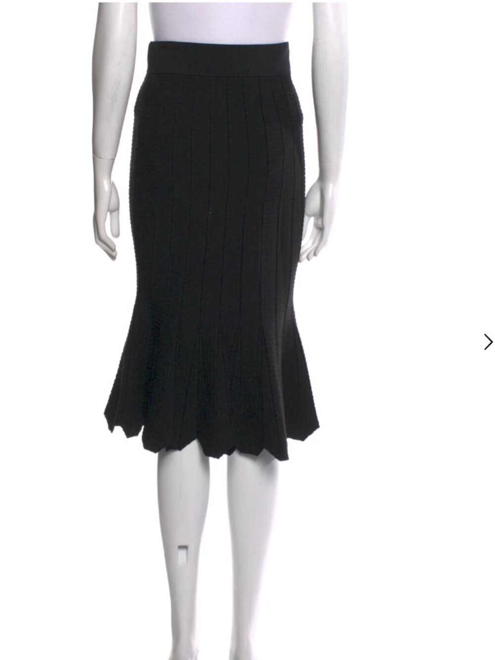 NEW S Jonathan Simkhai Fitted Flare Knit Skirt Knee Below Knee Midi Mermaid Text